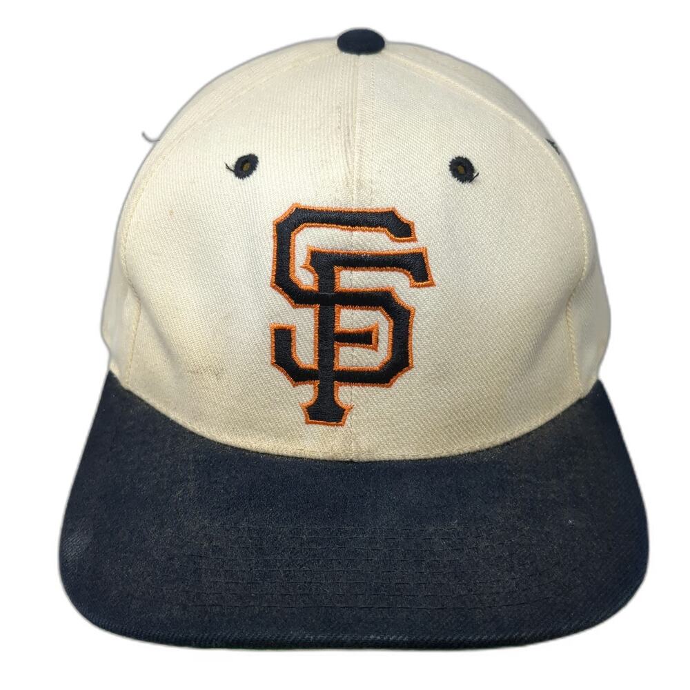 SF Giants MLB Sports Specialties Snapback Beige Black Orange Hat Vintage